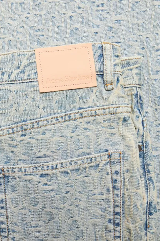 Acne Studios Baggy Fit Jeans 8211 1981F Monogram Bluebeige Woman Jeans