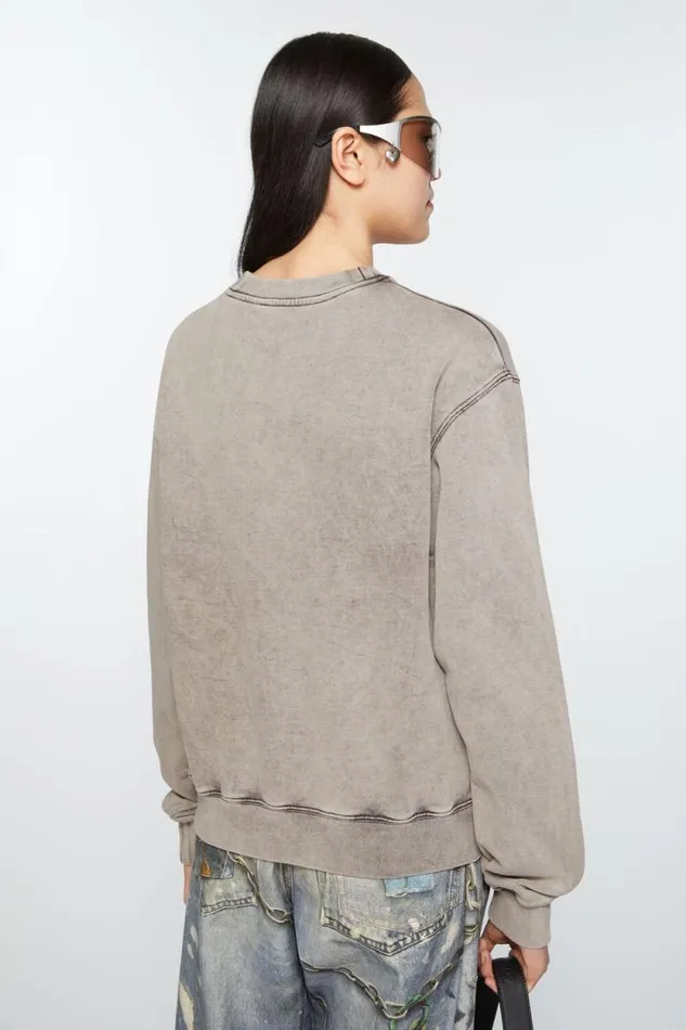 Acne Studios Blurred Logo Sweater Faded Grey Woman Sweatshirts