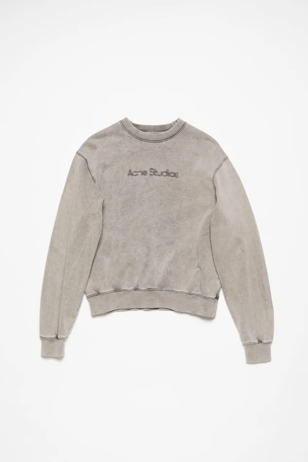 Acne Studios Blurred Logo Sweater Faded Grey Woman Sweatshirts