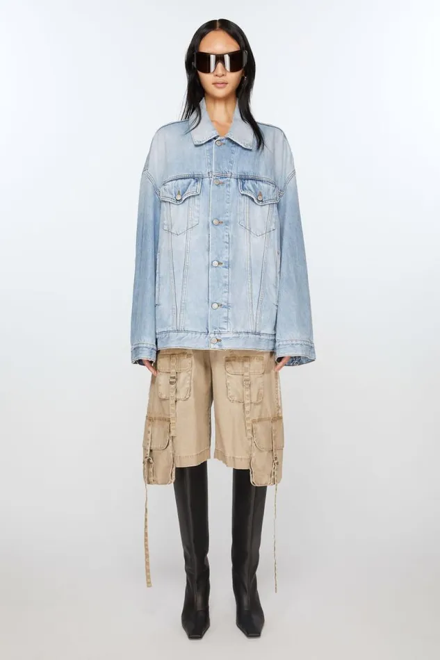 Acne Studios Denim Jacket 8211 Oversized Unisex Fit Light Blue Woman Outerwear