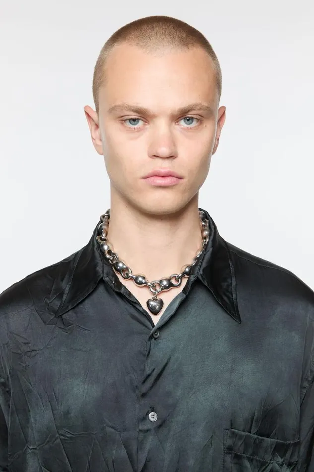 Acne Studios Heart Charm Necklace Antique Silver Woman Jewellery
