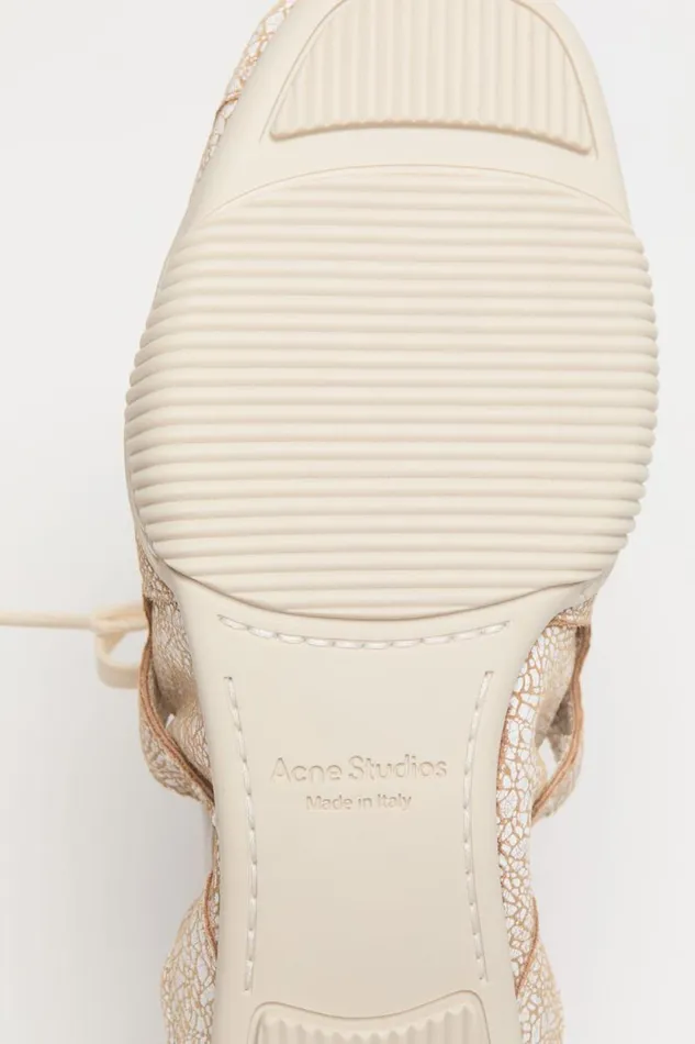 Acne Studios Laceup Leather Shoes Off White Woman Shoes