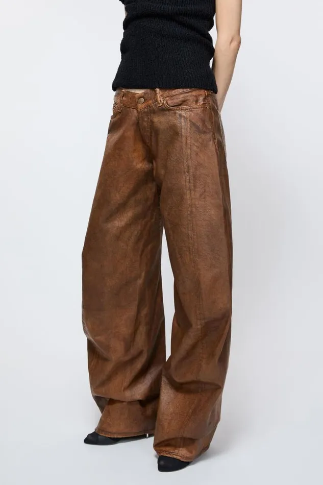 Acne Studios Loose Fit Jeans 8211 2006F Cognac Brown Woman Jeans