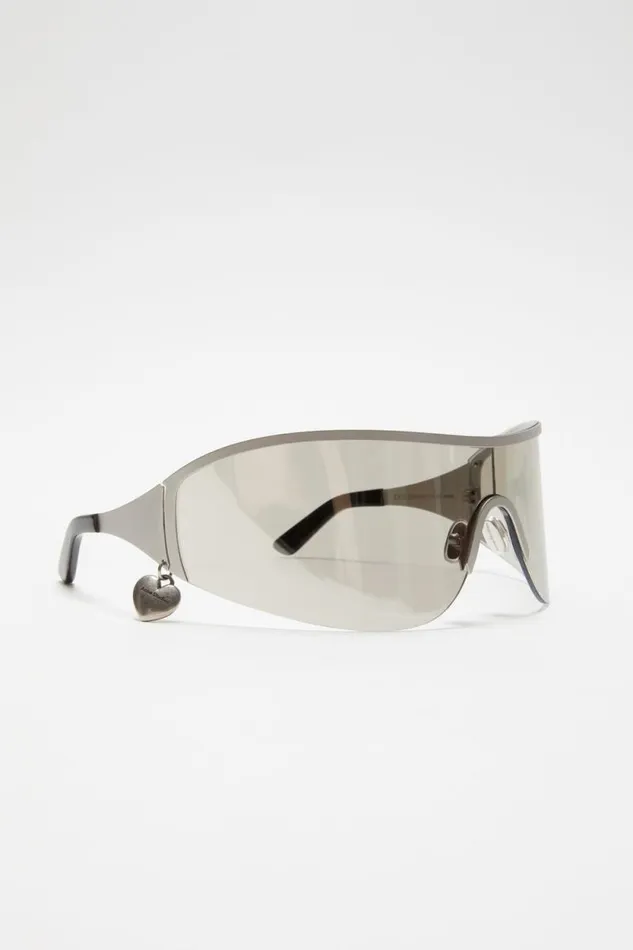Acne Studios Metal Frame Sunglasses Silvertransparent Woman Eyewear