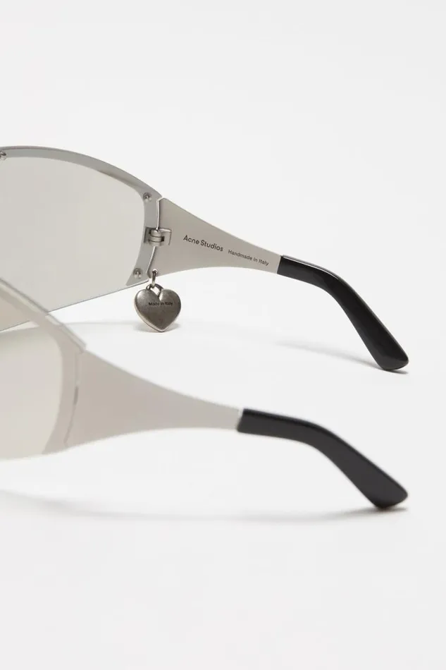 Acne Studios Metal Frame Sunglasses Silvertransparent Woman Eyewear