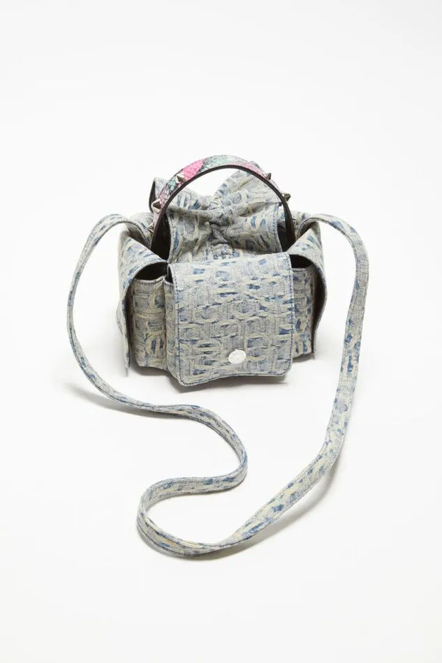 Acne Studios Monogram Multipocket Mini Bag Light Bluepink Woman Bags
