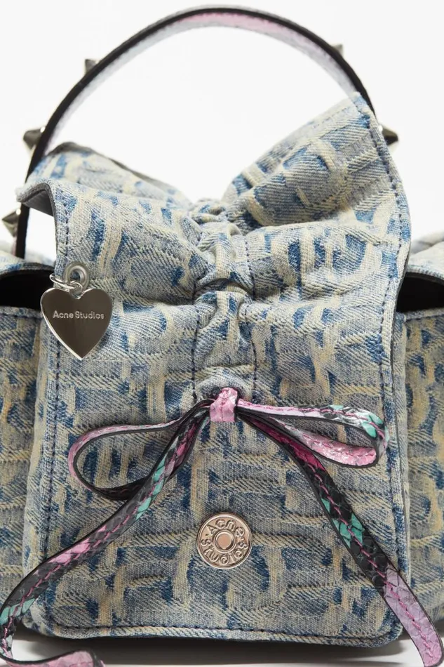 Acne Studios Monogram Multipocket Mini Bag Light Bluepink Woman Bags