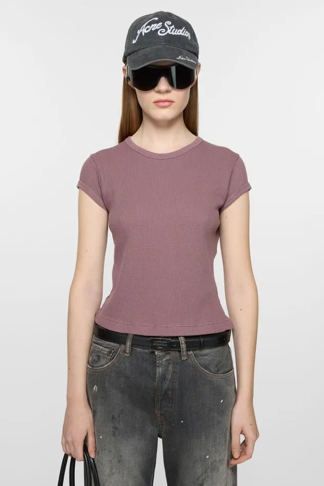 Acne Studios Tshirt 8211 Fitted Unisex Fit Plum Purple Woman Tshirts
