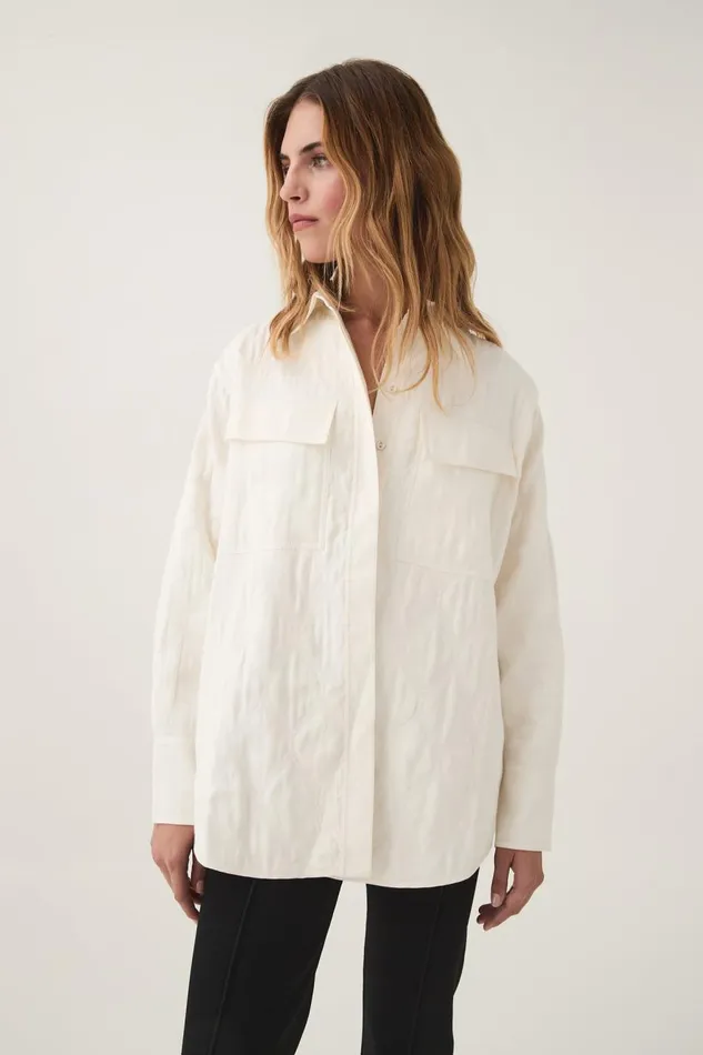 Aje Blazers Jackets and Coats Ashlar Quilted Shirt Jacket Ivory 8211 Women
