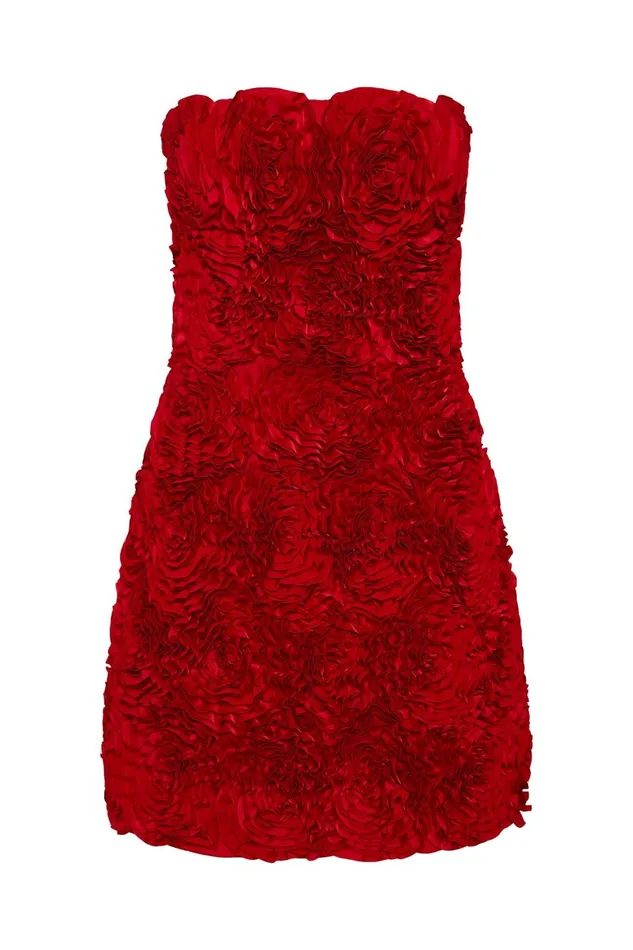 Aje Dresses Gazer Rosette Mini Dress Scarlet Red 8211 Women Aje Dresses Gazer Rosette Mini Dress Scarlet Red 8211 Women