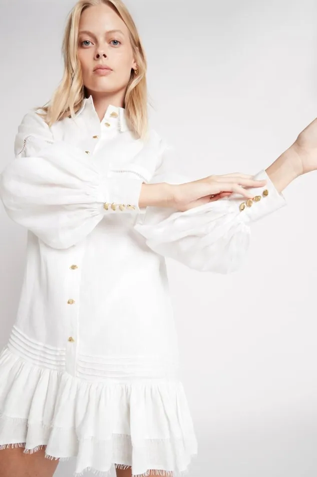 Aje Dresses Lotus Shirt Dress Ivory 8211 Women Aje Dresses Lotus Shirt Dress Ivory 8211 Women