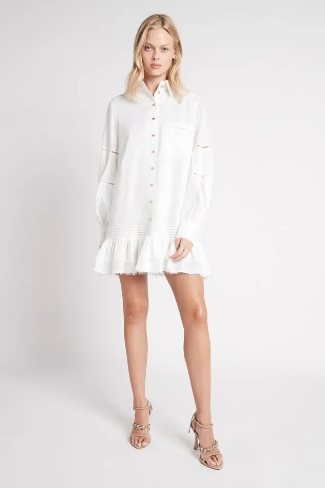 Aje Dresses Lotus Shirt Dress Ivory 8211 Women Aje Dresses Lotus Shirt Dress Ivory 8211 Women