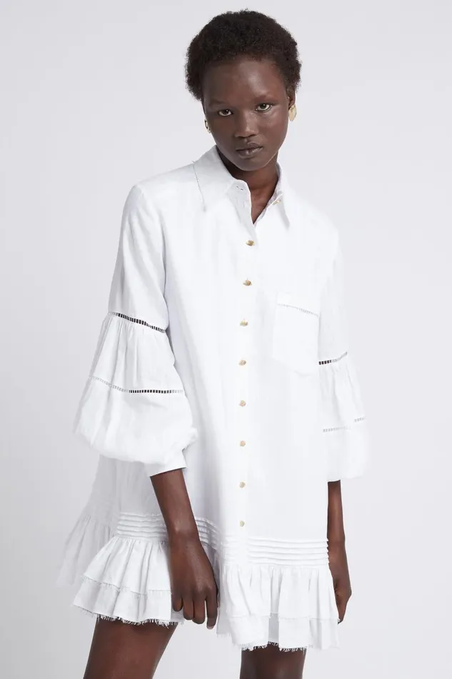 Aje Dresses Lotus Shirt Dress Ivory 8211 Women Aje Dresses Lotus Shirt Dress Ivory 8211 Women