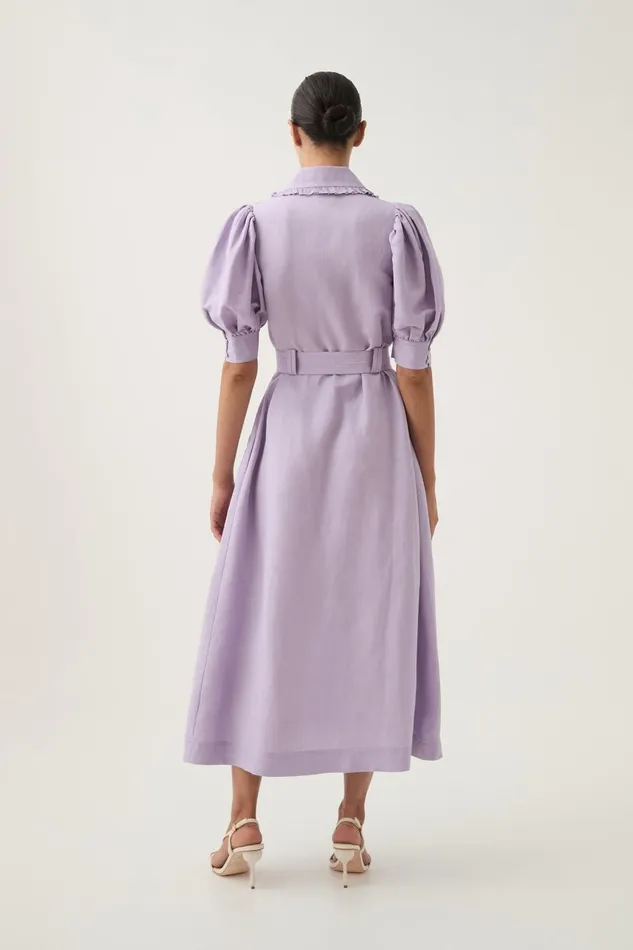 Aje Dresses Madeleine Belted Midi Dress Lilac 8211 Women Aje Dresses Madeleine Belted Midi Dress Lilac 8211 Women