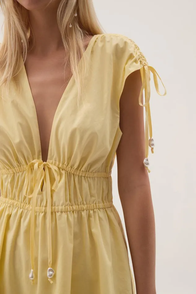 Aje Dresses Marley Mini Dress Lemon 8211 Women Aje Dresses Marley Mini Dress Lemon 8211 Women