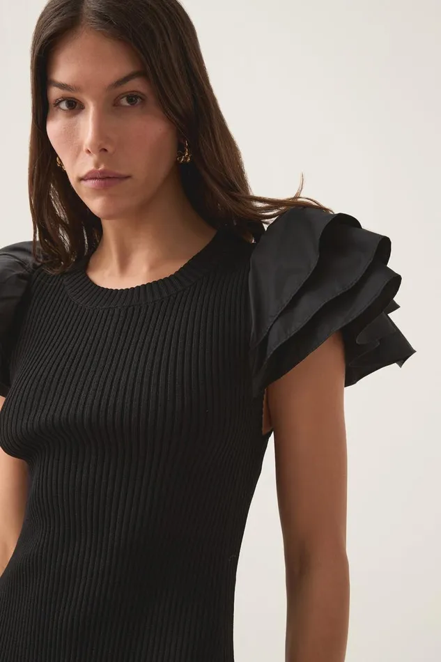 Aje Dresses Questa Puff Mini Dress Black 8211 Women Aje Dresses Questa Puff Mini Dress Black 8211 Women