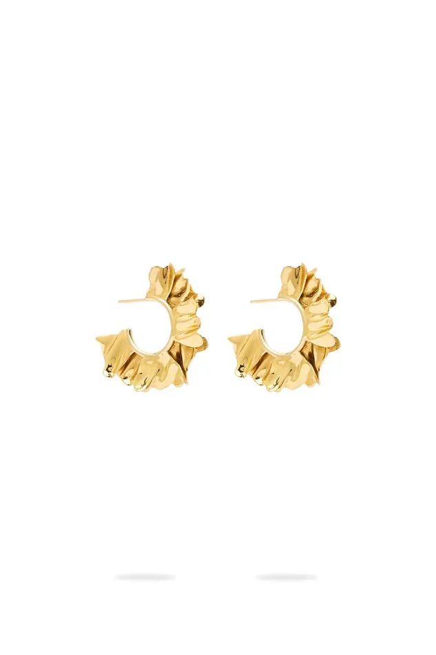 Aje Jewelry Rhea Mini Floral Hoop Gold 8211 Women Aje Jewelry Rhea Mini Floral Hoop Gold 8211 Women