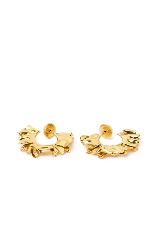 Aje Jewelry Rhea Mini Floral Hoop Gold 8211 Women Aje Jewelry Rhea Mini Floral Hoop Gold 8211 Women