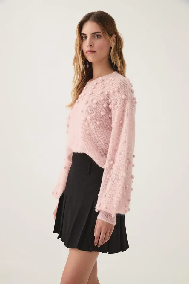 Aje Knitwear and Jumpers Gabriella Bobble Knit Blush Pink 8211 Women