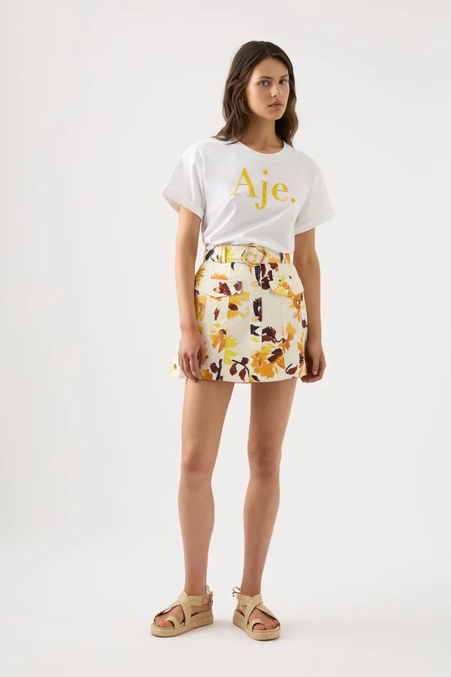 Aje Matching Sets Valerie Utility Mini Skirt Pressed Sunflowers 8211 Women