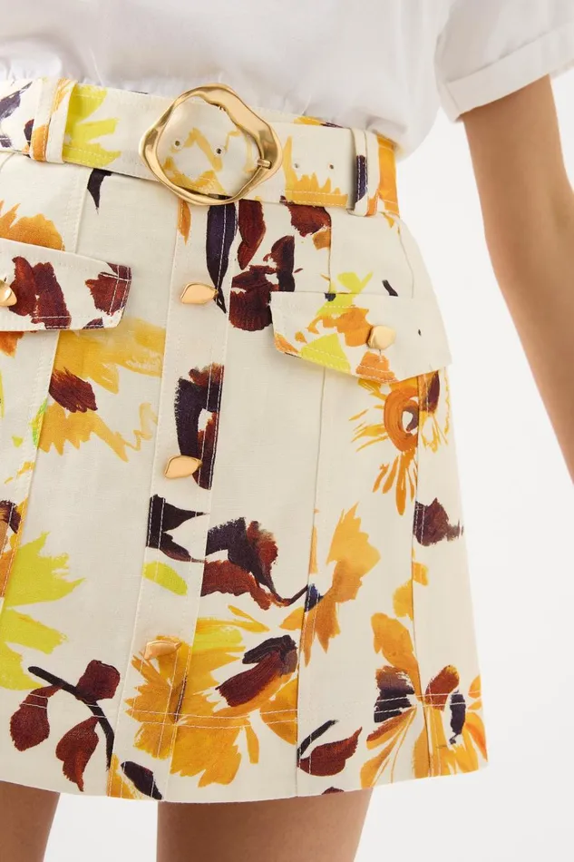 Aje Matching Sets Valerie Utility Mini Skirt Pressed Sunflowers 8211 Women