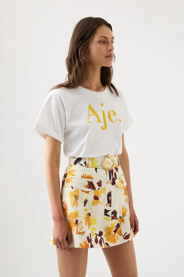 Aje Matching Sets Valerie Utility Mini Skirt Pressed Sunflowers 8211 Women