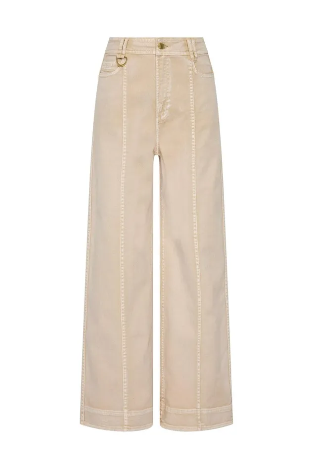 Aje Pants Kya Contrast Wide Leg Jeans Sand Storm Wash 8211 Women
