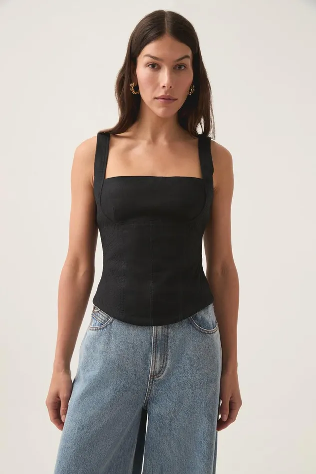 Aje Tops Clover Corded Top Black 8211 Women Aje Tops Clover Corded Top Black 8211 Women