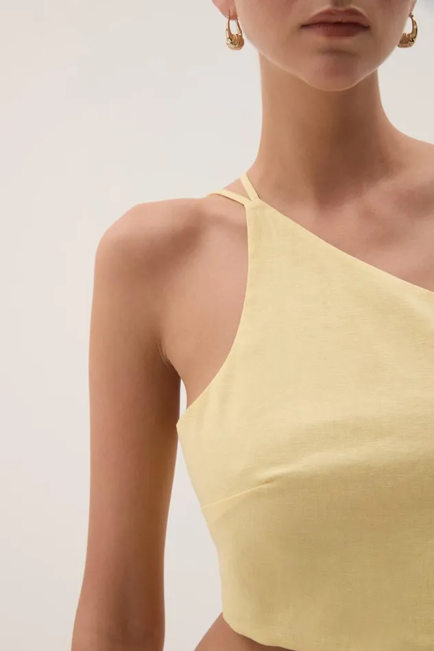 Aje Tops Eden Tie Back Top Lemon 8211 Women Aje Tops Eden Tie Back Top Lemon 8211 Women