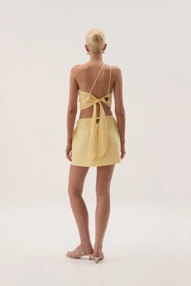 Aje Tops Eden Tie Back Top Lemon 8211 Women Aje Tops Eden Tie Back Top Lemon 8211 Women