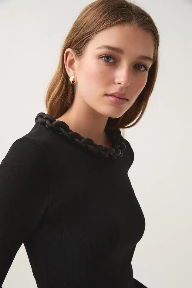 Aje Tops Entwined Open Back Knit Top Black 8211 Women Aje Tops Entwined Open Back Knit Top Black 8211 Women