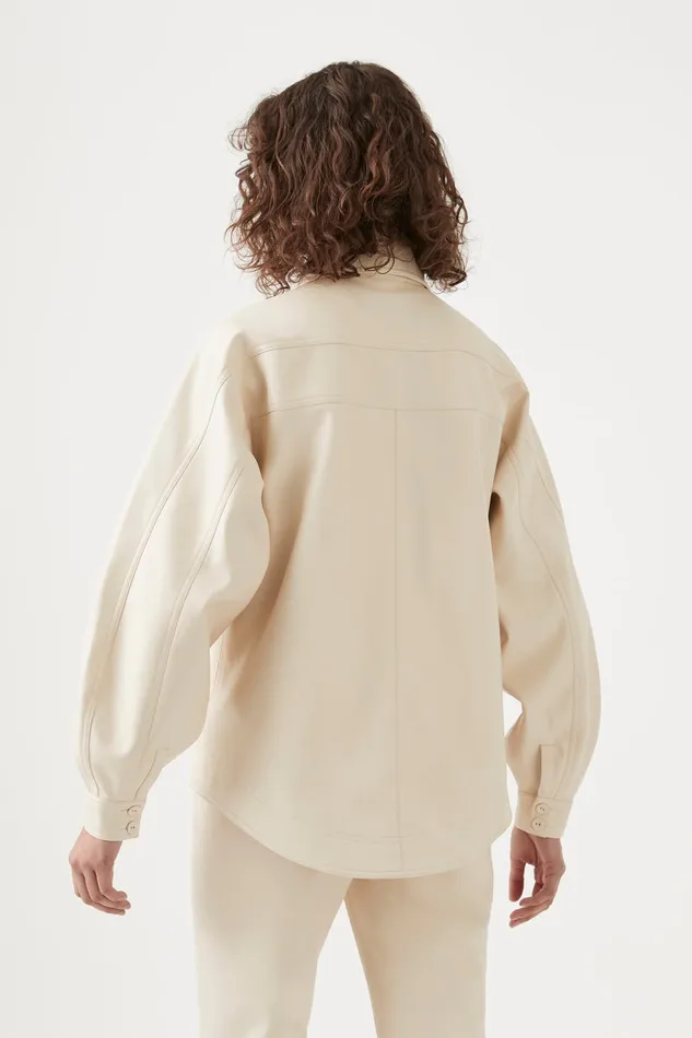 Aje Tops Lumen Pearl Shirt Sandstone Beige 8211 Women Aje Tops Lumen Pearl Shirt Sandstone Beige 8211 Women