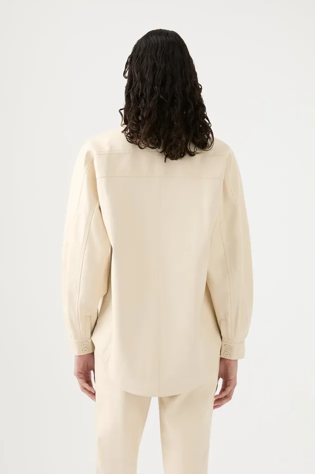 Aje Tops Lumen Pearl Shirt Sandstone Beige 8211 Women Aje Tops Lumen Pearl Shirt Sandstone Beige 8211 Women