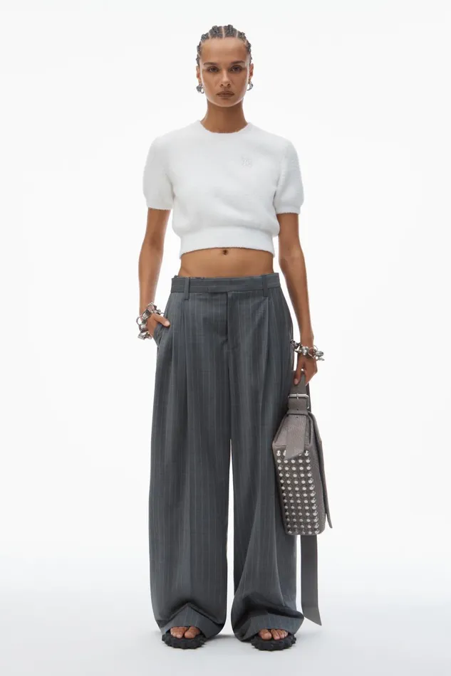 Alexander Wang Sweaters Women Logo Cropped Sweater Tee