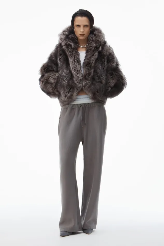 Alexander Wang Sweatpants Women Wide Leg Sweatpants With PreStyled Logo Brief Waistband