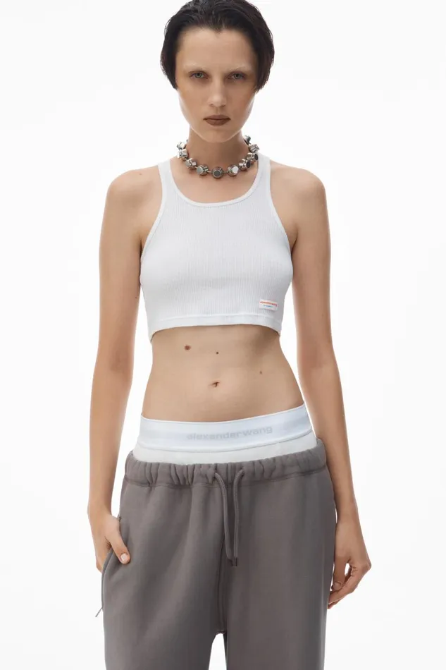 Alexander Wang Sweatpants Women Wide Leg Sweatpants With PreStyled Logo Brief Waistband