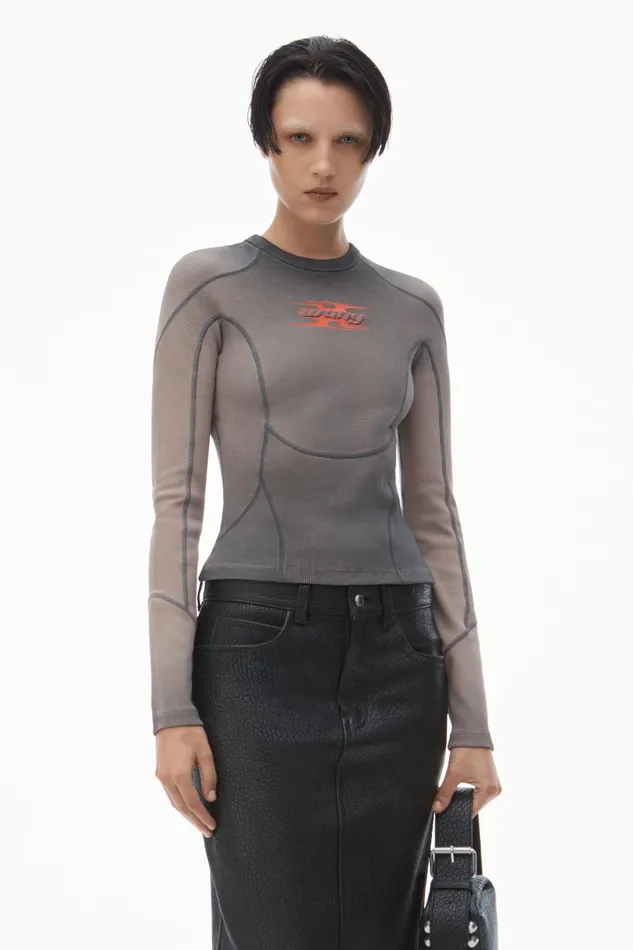 Alexander Wang Tops and Shirts Women Blade Logo LongSleeve Top