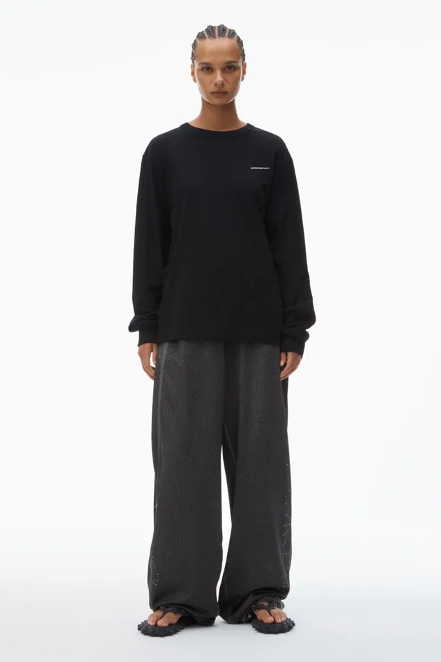 Alexander Wang UnisexWomenMen LongSleeve Tee In High Twist Jersey