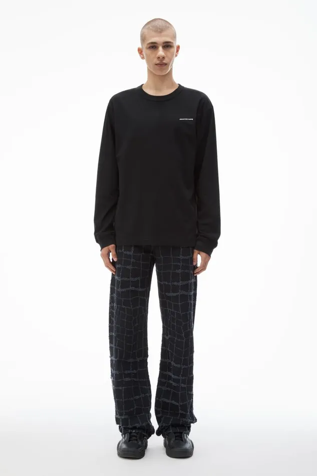 Alexander Wang UnisexWomenMen LongSleeve Tee In High Twist Jersey