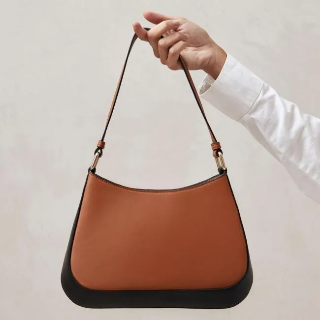 ALOHAS Bags The C Bicolor 8211 Black And Brown Leather Handbag 8211 Women