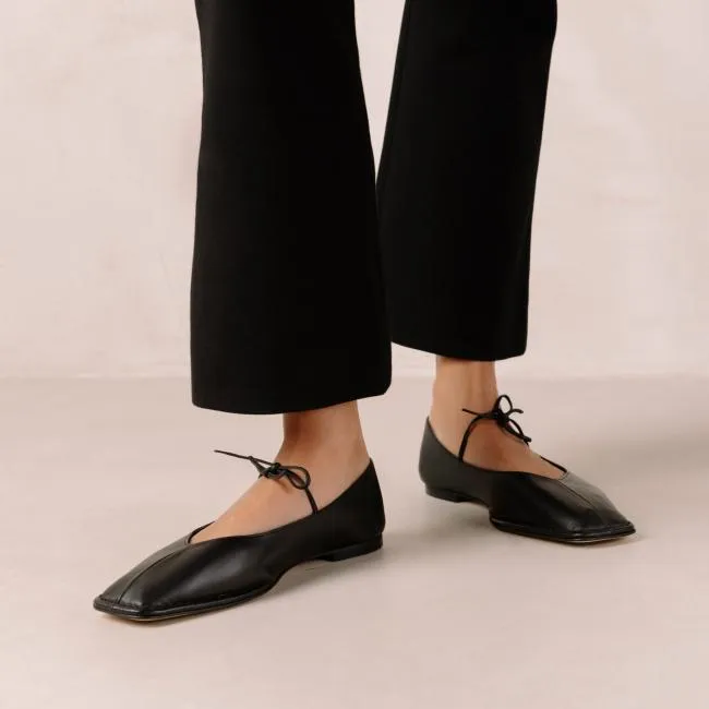 ALOHAS Ballet Flats Sway 8211 Black Leather Flats 8211 Women