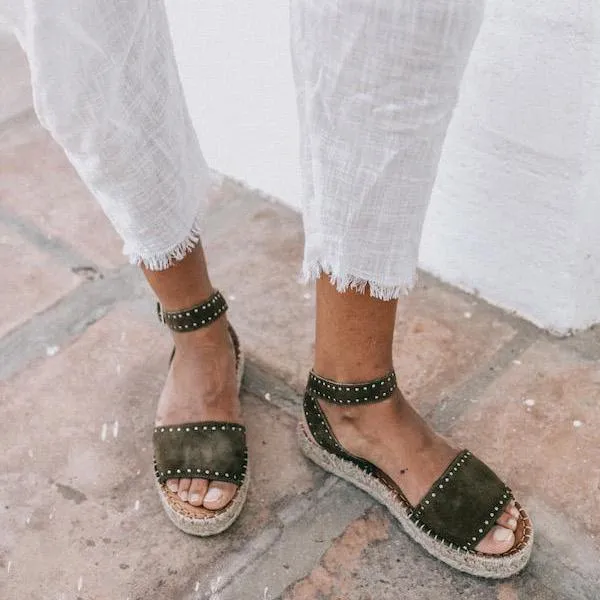 ALOHAS Espadrilles Rome 8211 Green Suede Espadrilles 8211 Women