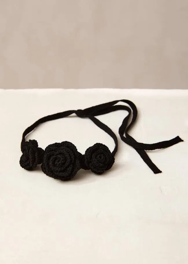 ALOHAS Jewelry Fleur 8211 Black Cotton Necklace 8211 Women