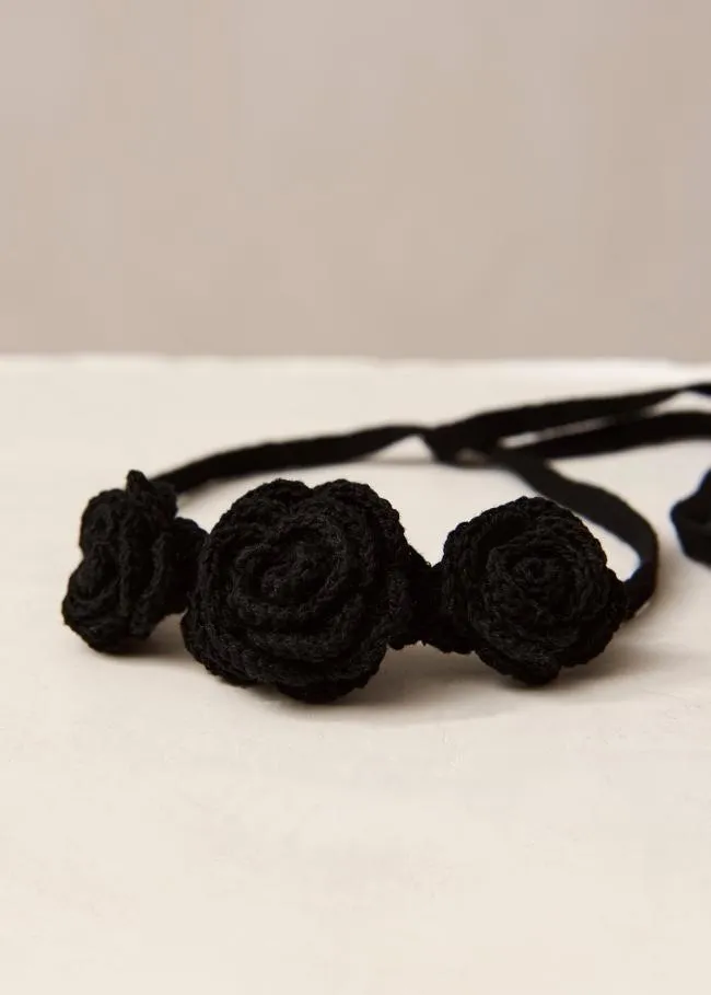 ALOHAS Jewelry Fleur 8211 Black Cotton Necklace 8211 Women