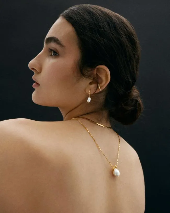 ALOHAS Jewelry Teardrop 8211 Pearl And Gold Earrings 8211 Women