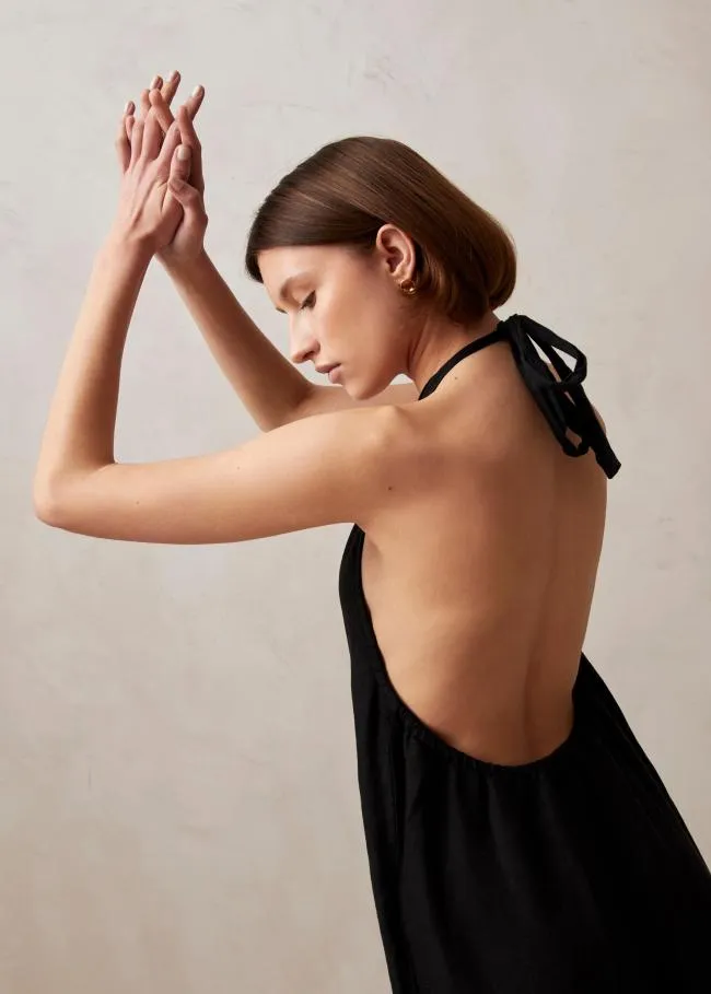 ALOHAS Jumpsuits Yona 8211 Black Linen Jumpsuit 8211 Women