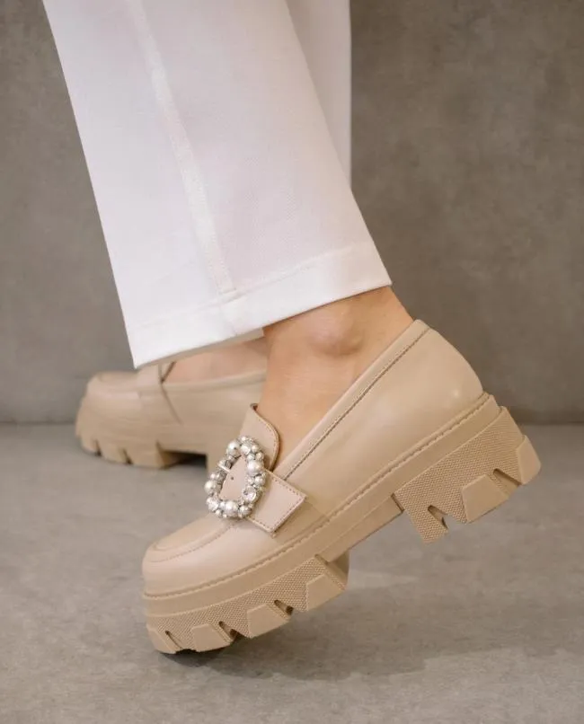 ALOHAS Loafers Trailblazer Crystal 8211 Beige Leather Loafers 8211 Women