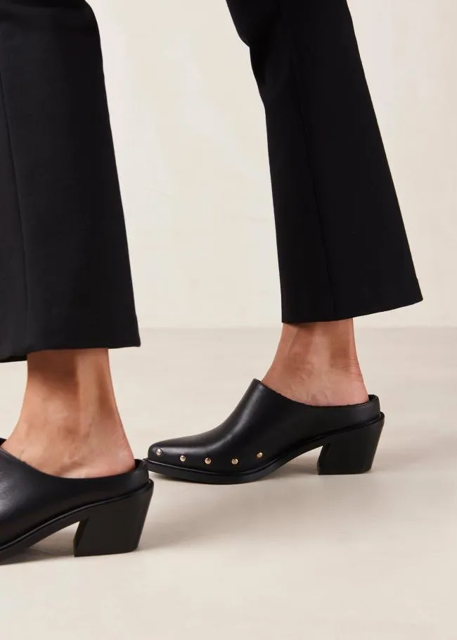 ALOHAS Mules Lorenzo 8211 Black Leather Mules 8211 Women