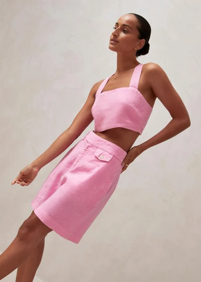 ALOHAS Shorts Boa 8211 Pink Linen Shorts 8211 Women