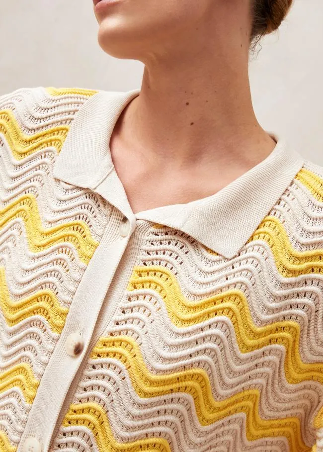 ALOHAS Sweaters and Cardigans Messina 8211 Yellow and Cream Knit Sweater 8211 Women